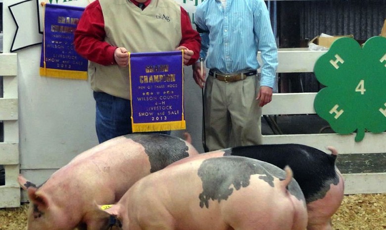 Wyatt Scot with the Grand Champion Pen-of-Three in Wilson, N.C.