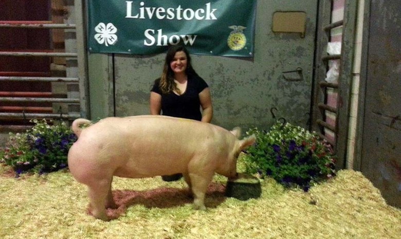 The Grand Champion Market Hog at the 2014 Piedmont Junior Livestock Show shown by Sarah Jane French