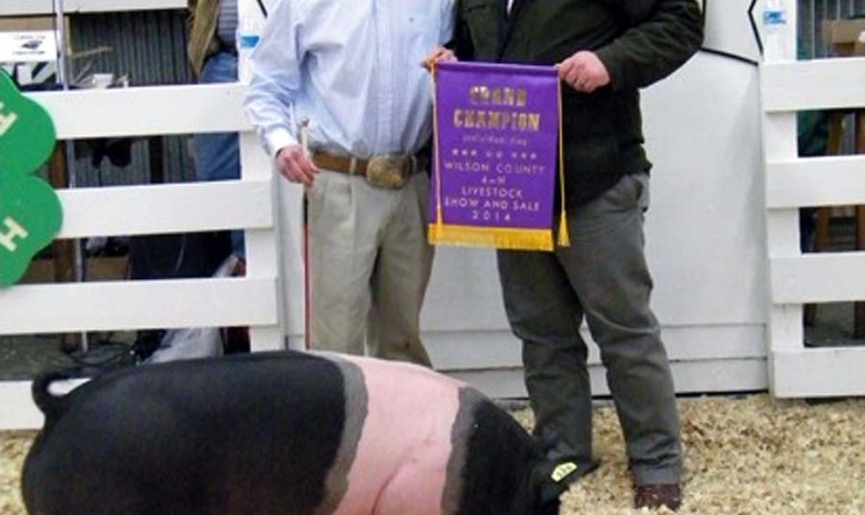 The Grand Champion Market Hog at the 2014 Wilson, NC Livestock Show shown by Wyatt Scott