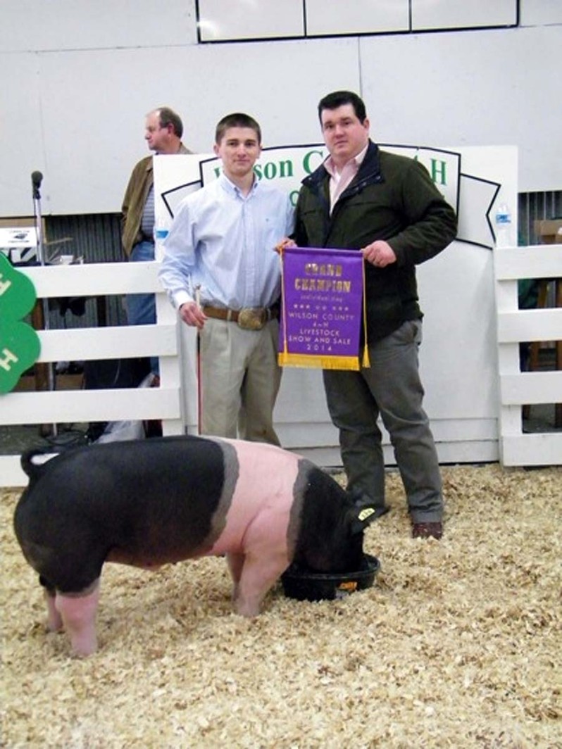 The Grand Champion Market Hog at the 2014 Wilson, NC Livestock Show shown by Wyatt Scott