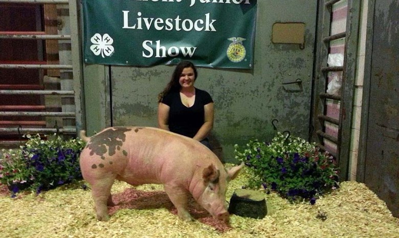 The Reserve Champion Market Hog at the 2014 Piedmont Junior Livestock Show shown by Sarah Jane French