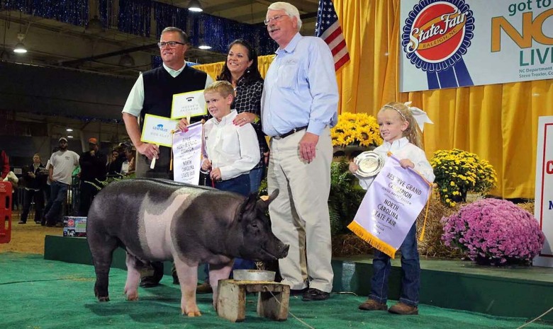 The Cox Family with the Reserve Champion Overall at the 2014 North Carolina State Fair