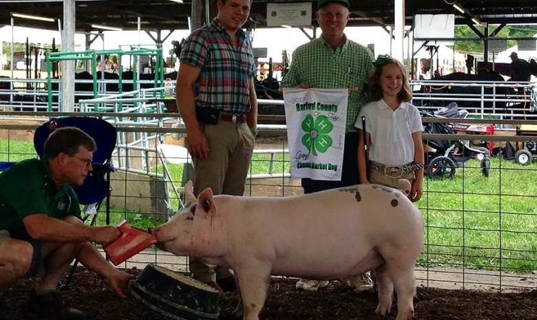 The Grimmel Family with the Grand Champion Overall at the 2014 Harford County, Maryland 4-H Livestock Show