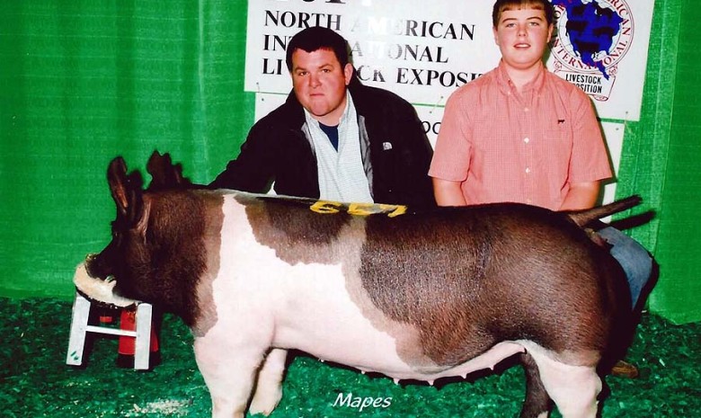 The McCall Family with the 7th In class at the 2014 Louisville, KY North American International Livestock Exposition