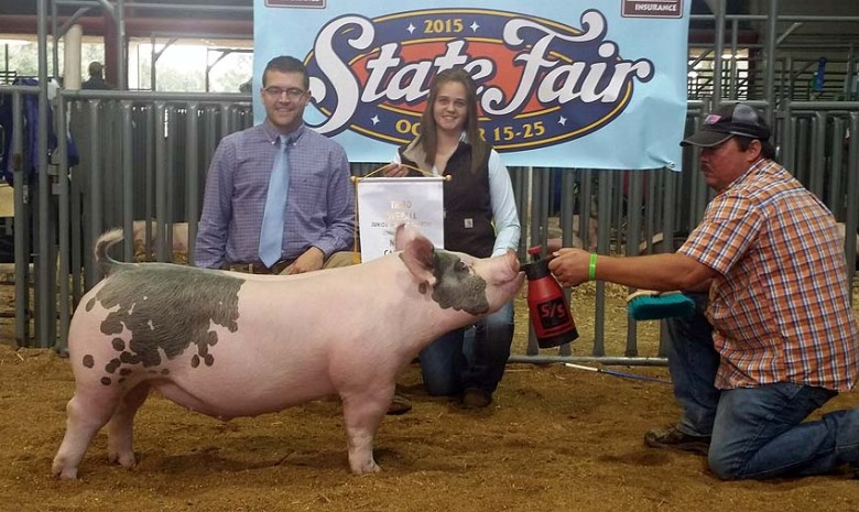 Hannah Alexopoulos with the 3rd Overall Barrow at the 2015 NC State Fair