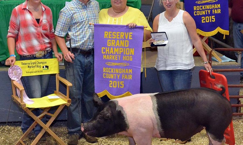 Josh Hollway with the Reserve Champion Overall at the 2015 Rockingham County, VA 4-H Livestock Show