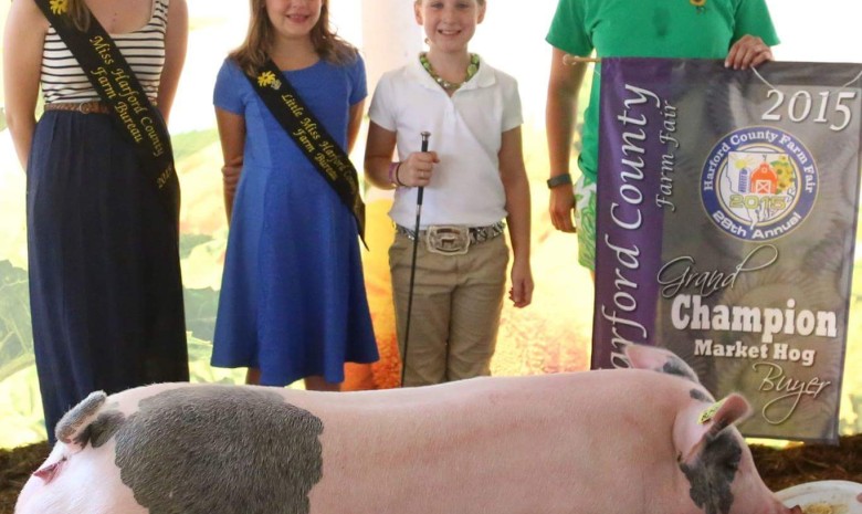 The Grimmel Family with the Grand Champion Overall at the 2015 Harford County, MD 4-H Livestock Show