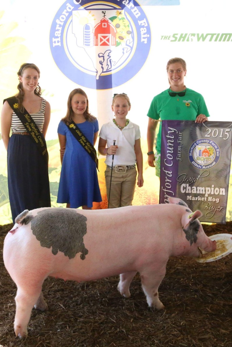 The Grimmel Family with the Grand Champion Overall at the 2015 Harford County, MD 4-H Livestock Show