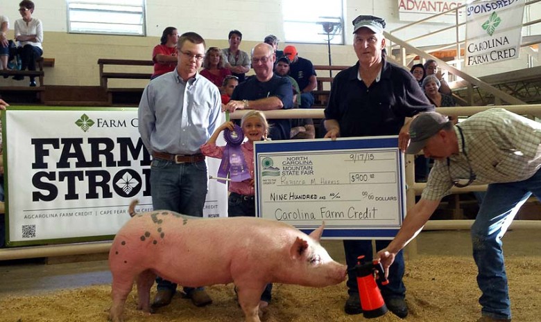 The Harris Family with the Grand Champion Overall at the 2015 , NC Mountain State Fair