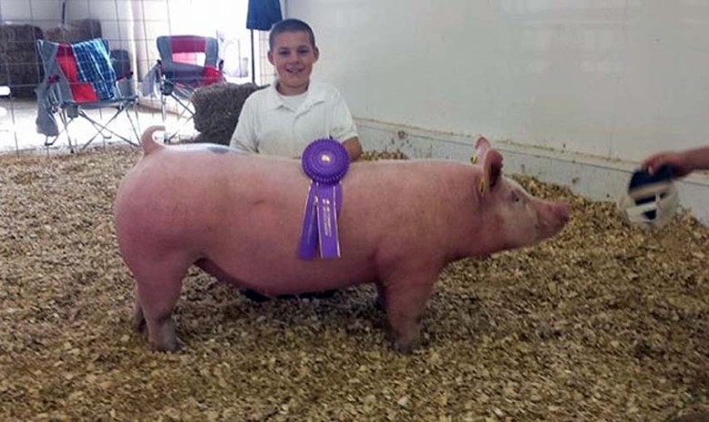 The Nestor Family with the Grand Champion Overall at the 2015 Barbour County, WVA 4-H Livestock Show