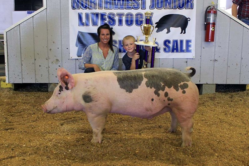 The Seal Family with the Grand Champion Overall at the 2015 NC Northwest Junior Livestock Show