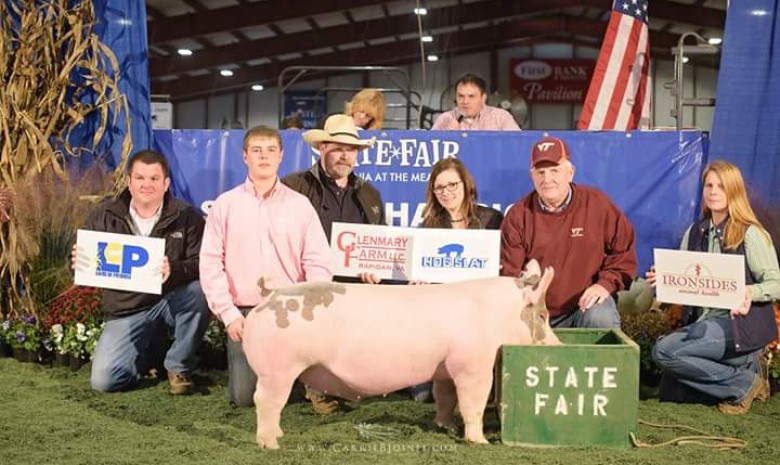 Zach McCall with the Reserve Champion Overall at the 2015 VA State Fair