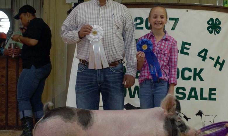 Emma Bailey with the 3rd Overall at the 2017 Albermarle County, NC 4-H Livestock Show