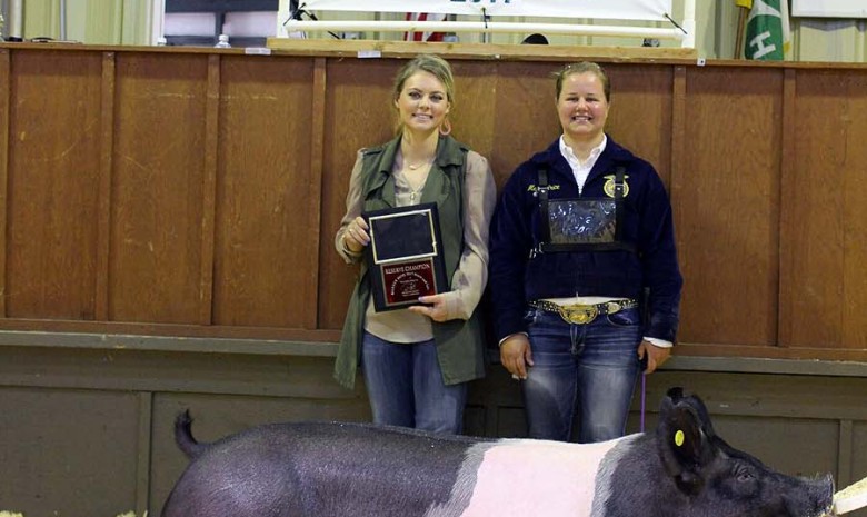 Marcy Price with the Reserve Champion at the 2017 Johnston County, NC Youth Livestock Show