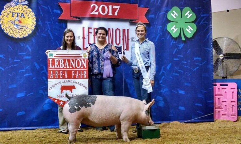 The Voight Family with the Reserve Champion at the 2017 Lebanon Co., PA Livestock Show