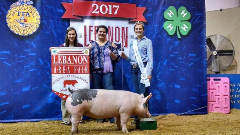 The Voight Family with the Reserve Champion at the 2017 Lebanon Co., PA Livestock Show