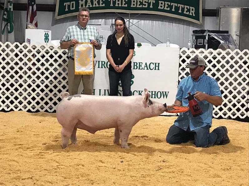 Camille Mitchel with the 3rd Overall at the 2018 Virgina Beach, VA 4-H Livestock Show