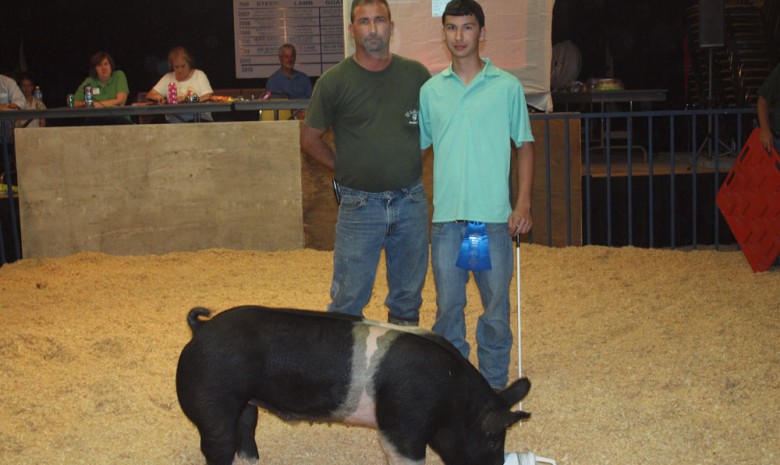 Brabble Family with the 2012 Grand Champion Show Pig at Chowan, NC