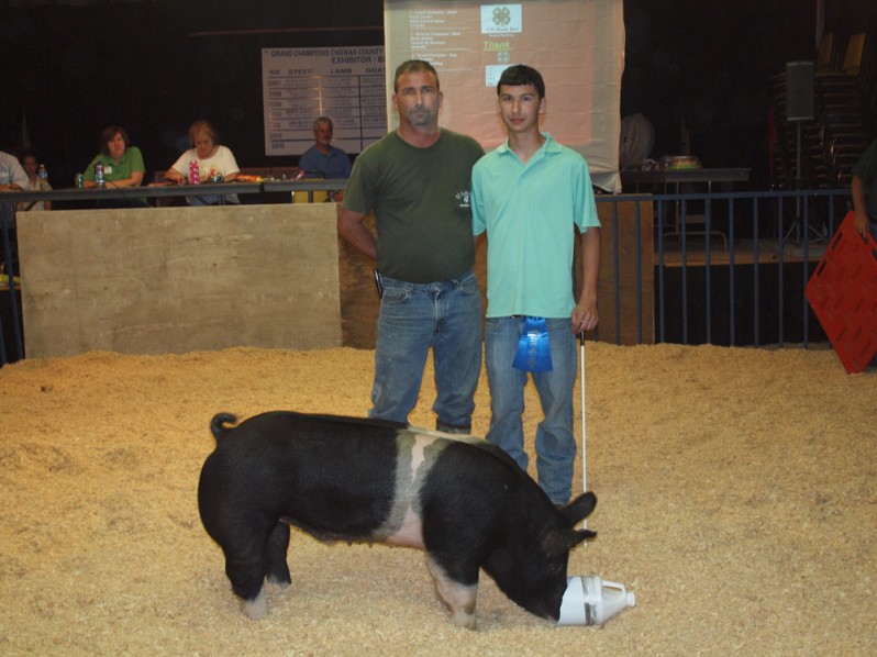 Brabble Family with the 2012 Grand Champion Show Pig at Chowan, NC