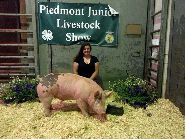 The Reserve Champion Market Hog at the 2014 Piedmont Junior Livestock Show shown by Sarah Jane French