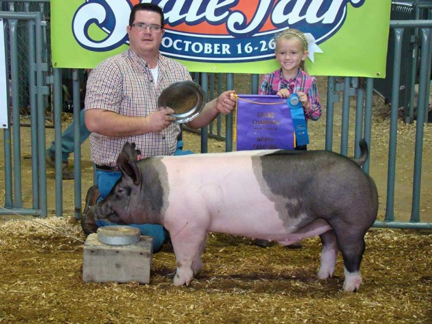 The Cox Family with the Grand Champion Overall at the 2014 NC State Fair