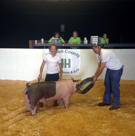 The Pippins Family with the Grand Champion at the 2015 Chowan County, NC 4-H Show