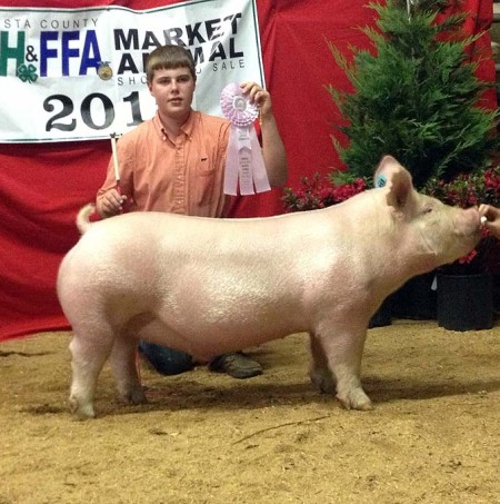 Zach McCall with the Reserve Champion at the 2015 Staunton, VA Market Animal Show