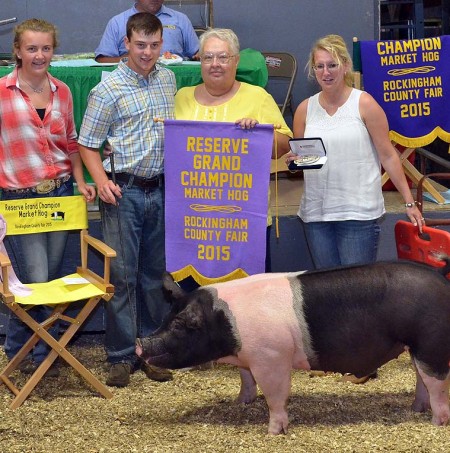 Josh Hollway with the Reserve Champion Overall at the 2015 Rockingham County, VA 4-H Livestock Show