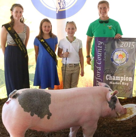 The Grimmel Family with the Grand Champion Overall at the 2015 Harford County, MD 4-H Livestock Show