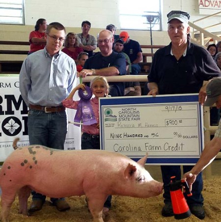 The Harris Family with the Grand Champion Overall at the 2015 , NC Mountain State Fair