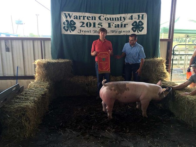 The Jenkins Family with the Reserve Champion Overall at the 2015 Warren County, VA 4-H Livestock Show