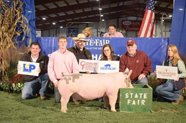 Zach McCall with the Reserve Champion Overall at the 2015 VA State Fair