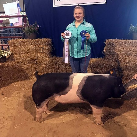 Kelsie Olah with the 3rd Overall at the 2017 Chesapeake, VA 4-H Livestock Show