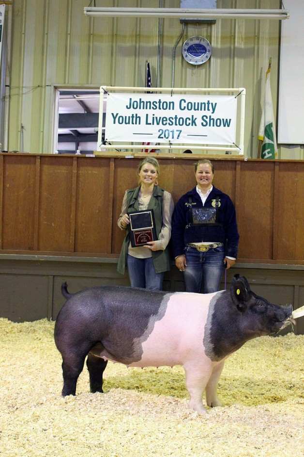 Marcy Price with the Reserve Champion at the 2017 Johnston County, NC Youth Livestock Show