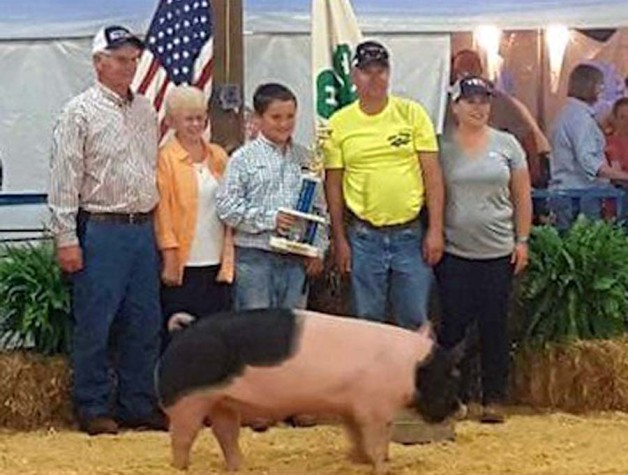 Shane Biggs with the Grand Champion at the 2017 Beaufort, NC Livestock Show