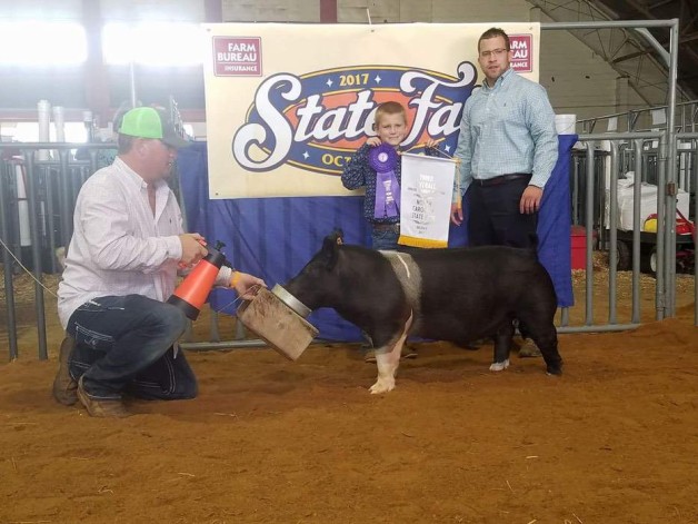 Ashton Seal with the 3rd Overall Barrow at the 2017 NC State Fair