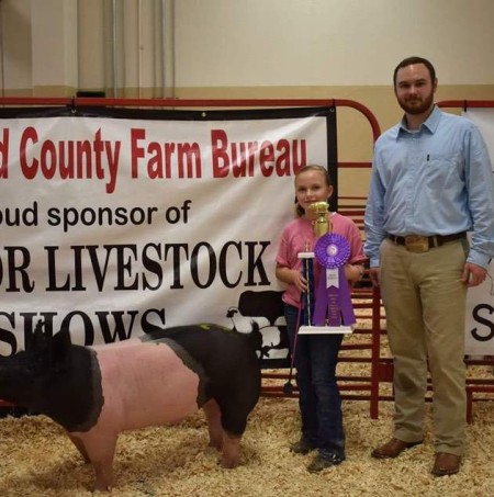 The Fulcher Family with the Grand Champion at the 2017 Cumberland Co., NC Livestock Show