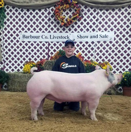 Marshal Nestor with the Reserve Champion at the 2017 Barbour County, WVA Livestock Show