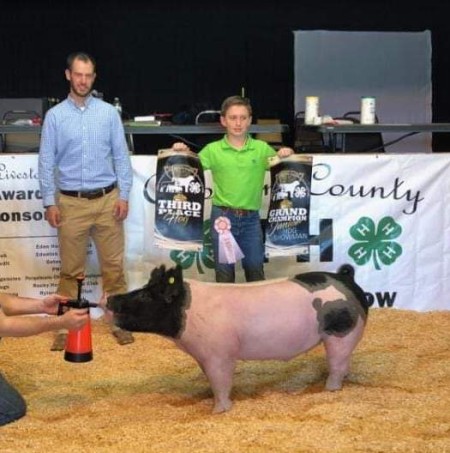 Maddox Bass with the 3rd Overall at the 2019 Chowan, NC Livestock Show