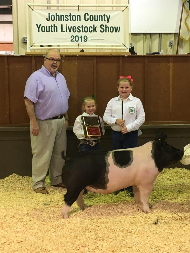 Kaylee Pittman with the Reserve Champion at the 2019 Johnston County, NC Livestock Show