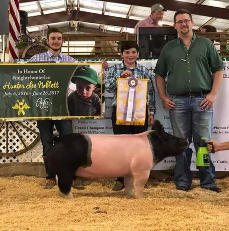 Addison Naas with the  Reserve Champion at the 2019 Chesapeake, VA 4-H Livestock Show