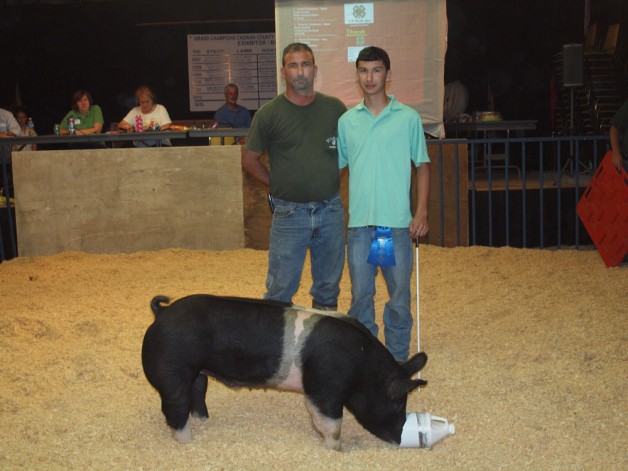 Brabble Family with the 2012 Grand Champion Show Pig at Chowan, NC